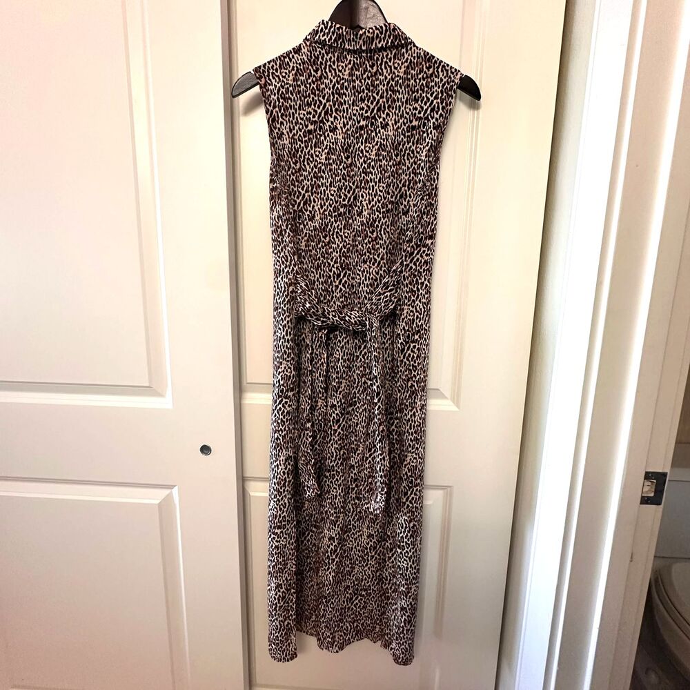 Emma & Michele Women’s Leopard Print Maxi Button Front Belted Dress Size M - Picture 3 of 13